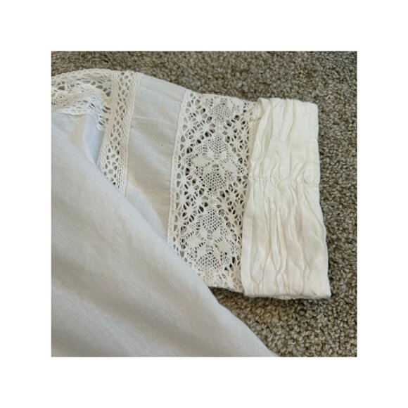 NWT LoveShackFancy Edie White Maxi Cotton Dress W/ Embroidery Lace Trims - Picture 9 of 12